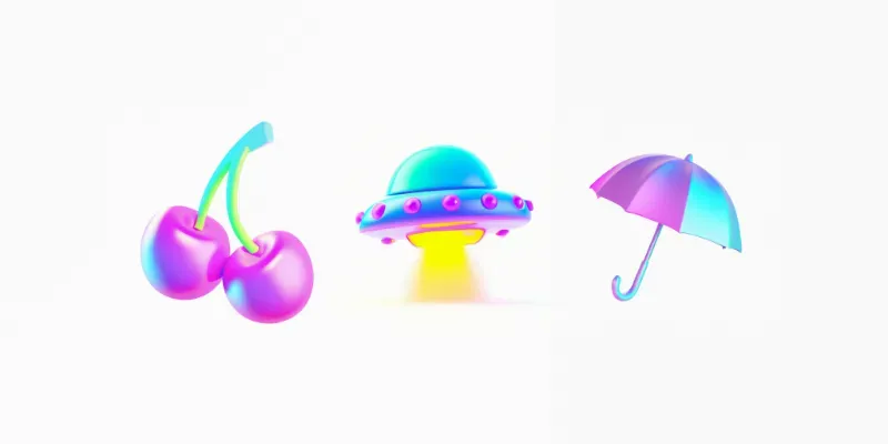 Iridescent 3D Emojis generated by undefined