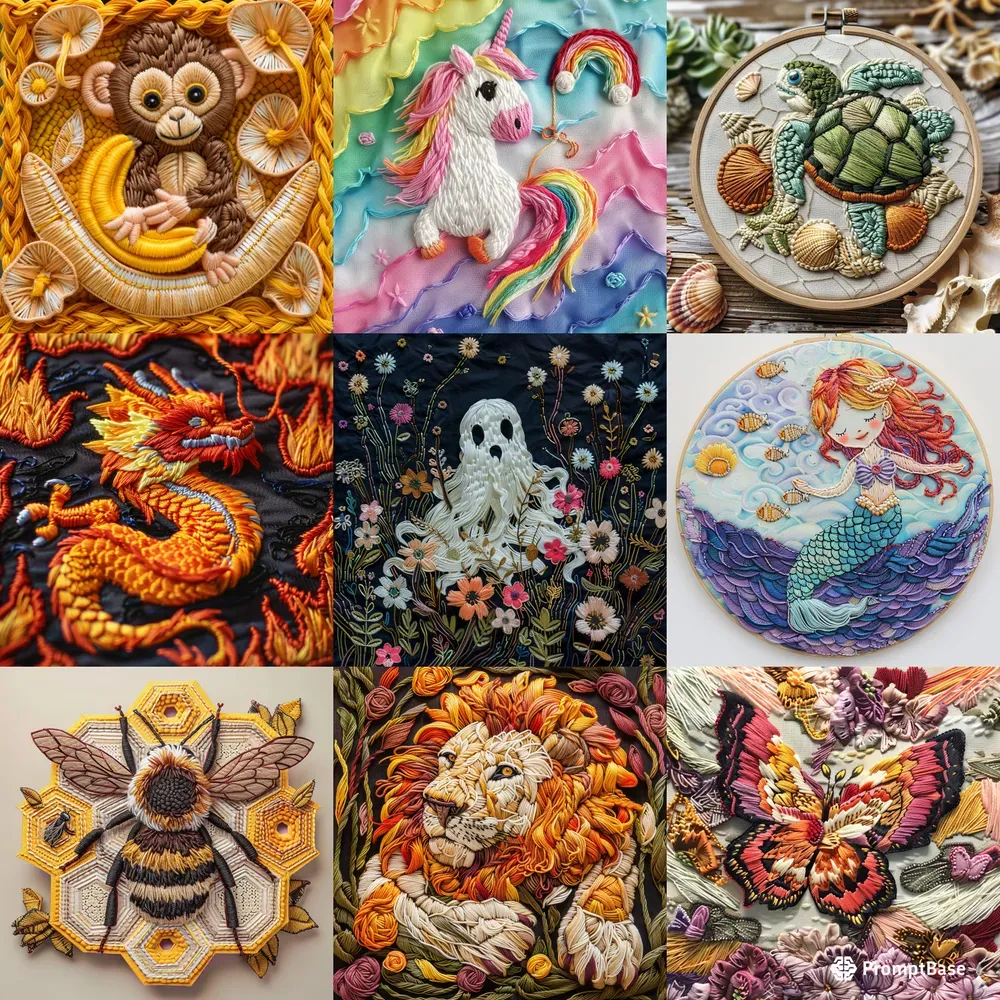 Realistic Embroidery Patterns