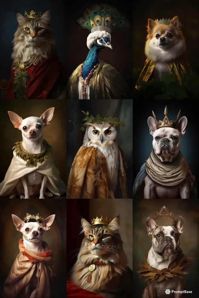 Ancient Greek-inspired Animal Portraits
