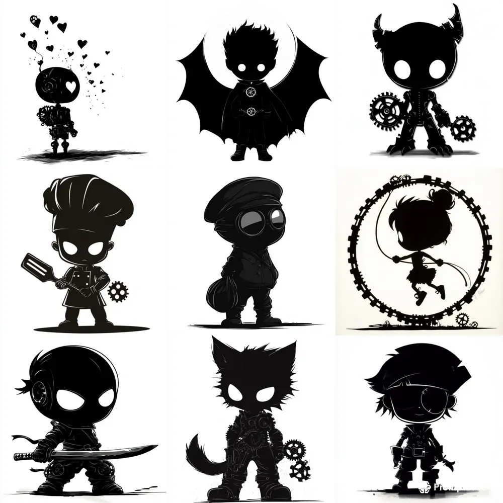 Chibi Noir Silhouette Art