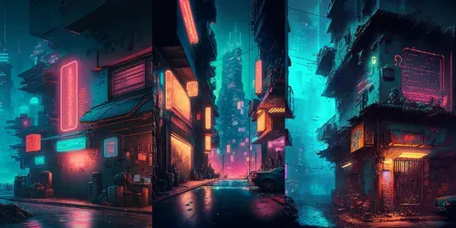 Cyberpunk Futuristic Streets generated by midjourney