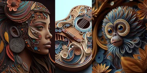 Quiled Character Designs generated by midjourney