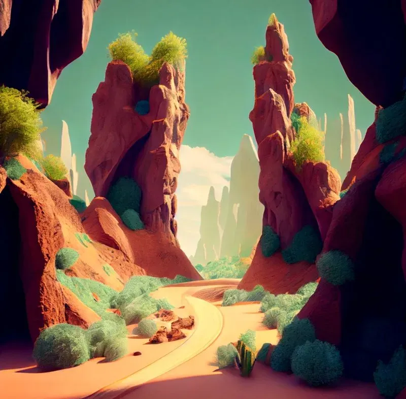 Pixar Style Desert Environments