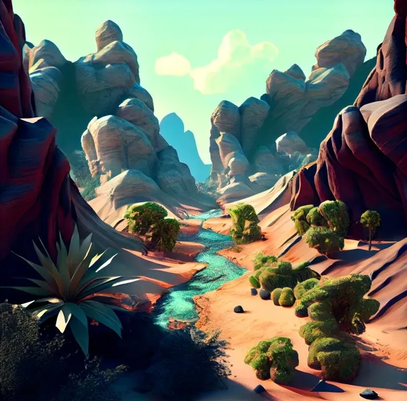 Pixar Style Desert Environments