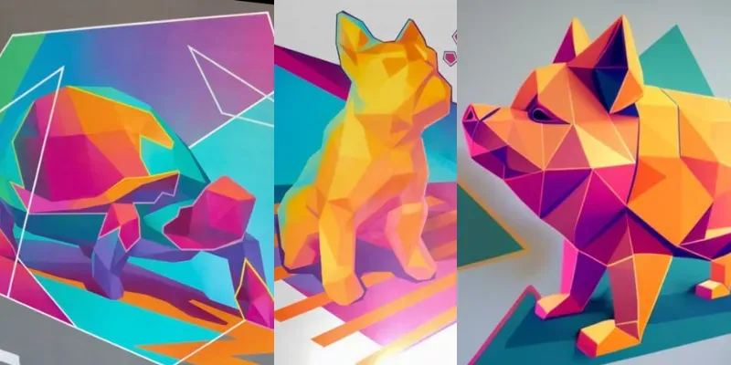 Geometric 3D Vector Shapes generated by undefined