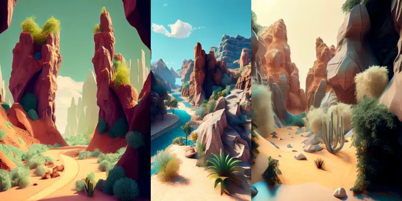 Pixar Style Desert Environments generated by undefined