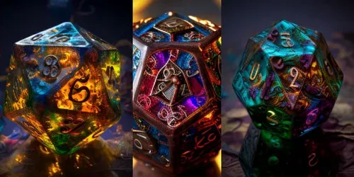 Colorful Dungeon Dice generated by midjourney
