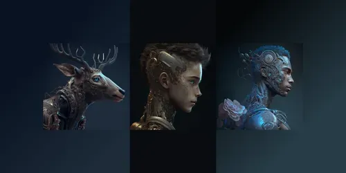Robot Character Avatars generated by midjourney