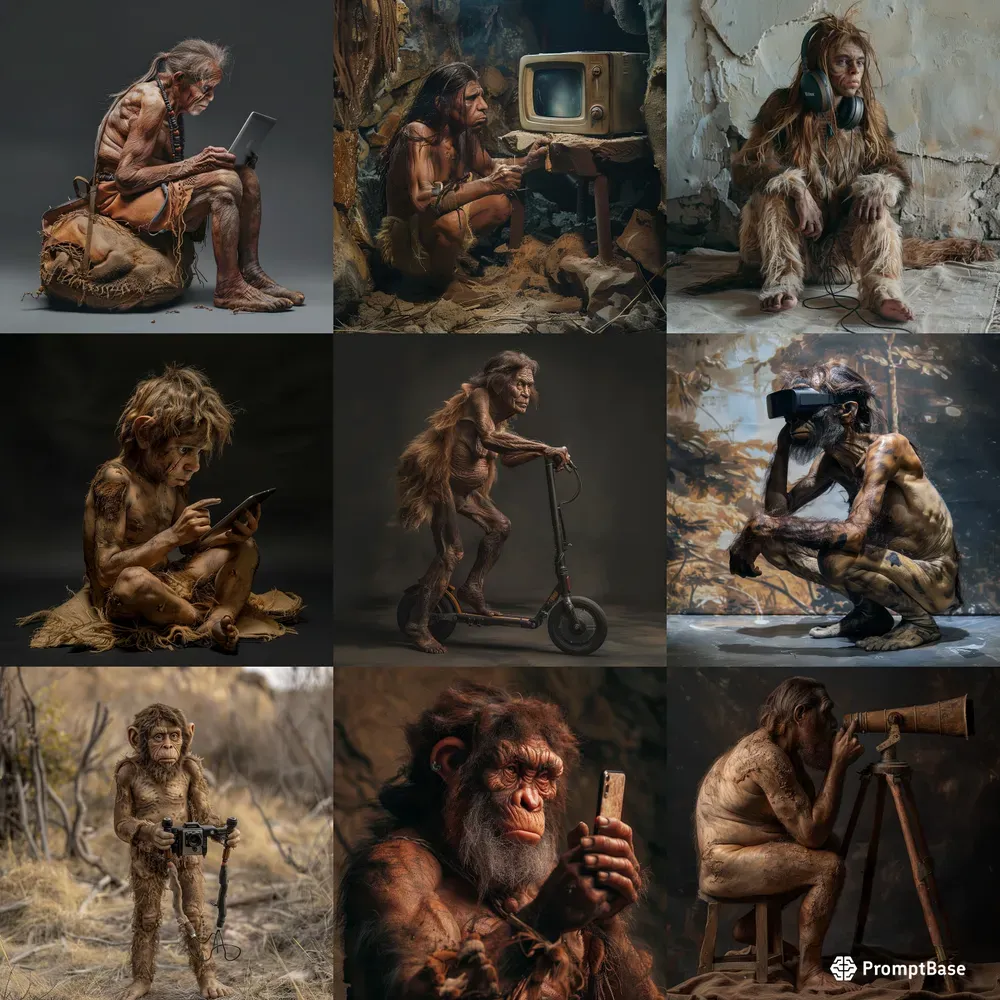 Prehistoric People Using High Technologies