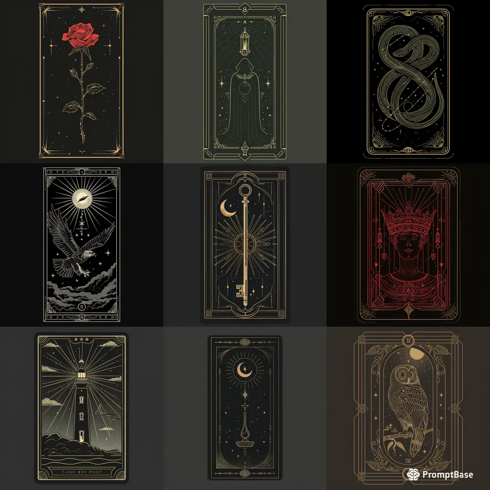 Minimalistic Tarot Card Illustrations
