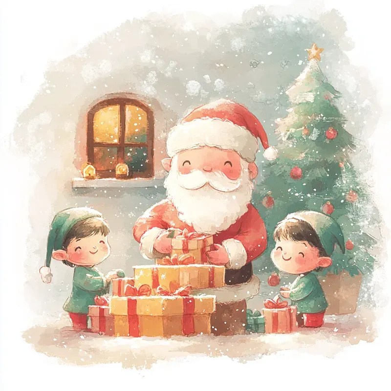 Cozy Watercolor Christmas Illustrations