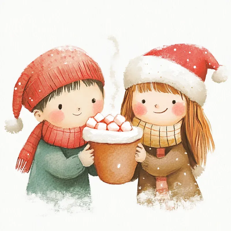 Cozy Watercolor Christmas Illustrations