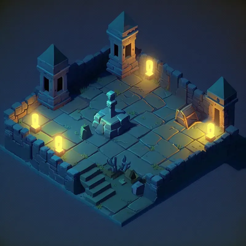 Isometric Dungeon Tile Assets Modulars