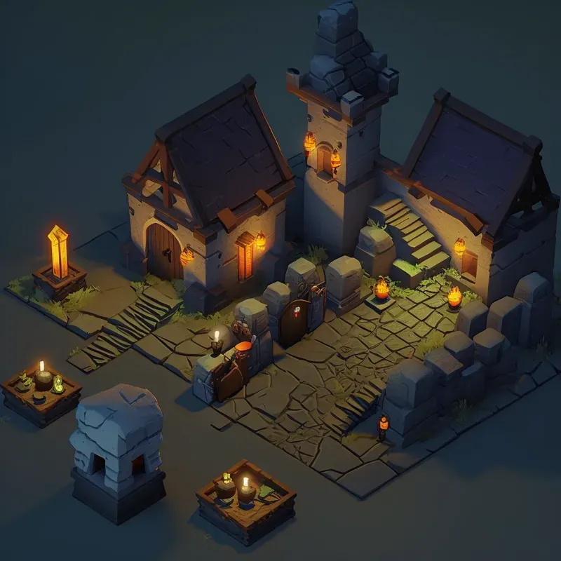 Isometric Dungeon Tile Assets Modulars