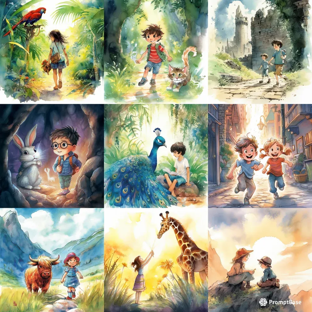 Watercolor Kids Book Illustrations