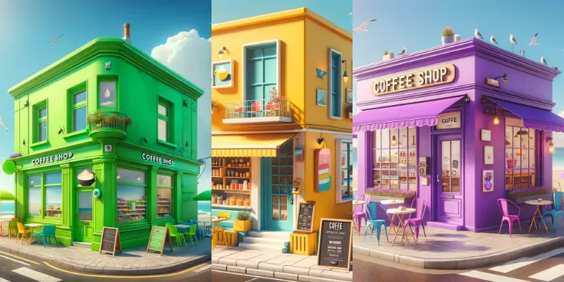 Bright Summer Coffee Shop generated by undefined