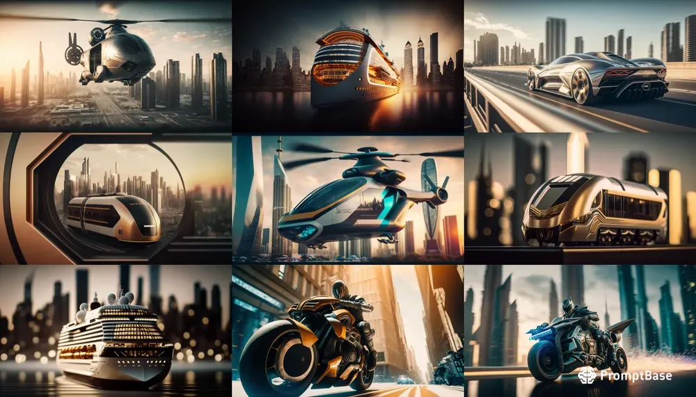 Futuristic Transport Vehicles In Cities