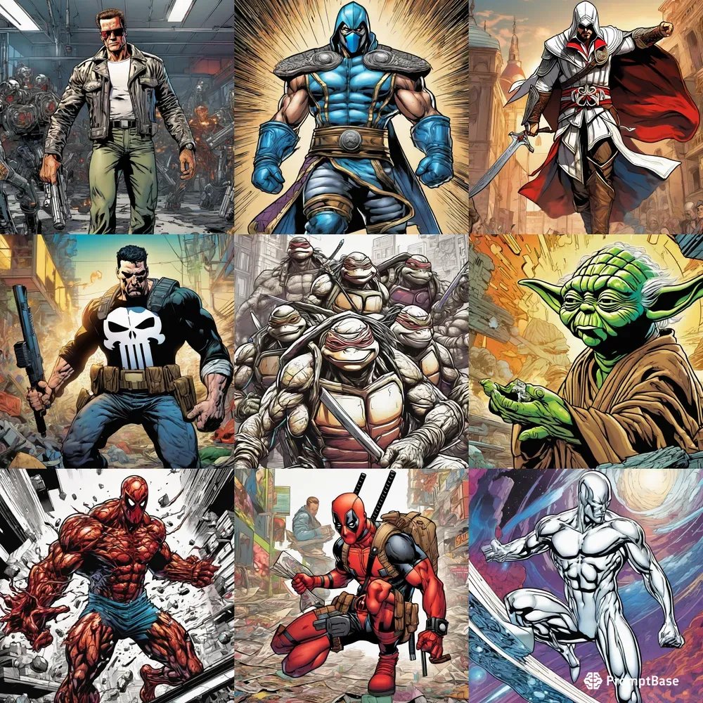 Absurd Superheroes Comic Art