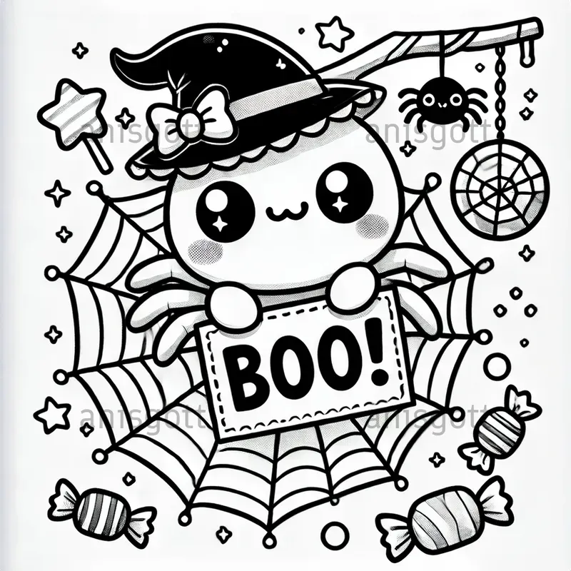 Cute Halloween Sign Character Colorings DALL·E Prompt PromptBase