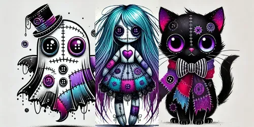 Iridescent Gothic Cuties generated by dalle