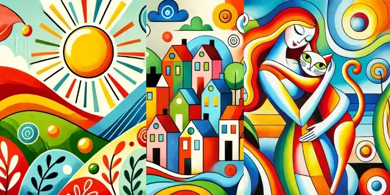 Whims Of Color Vibrant Portraits Art generated by undefined