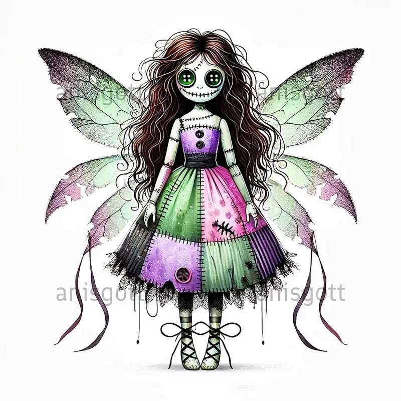 Spooky Patchwork Doll Cliparts