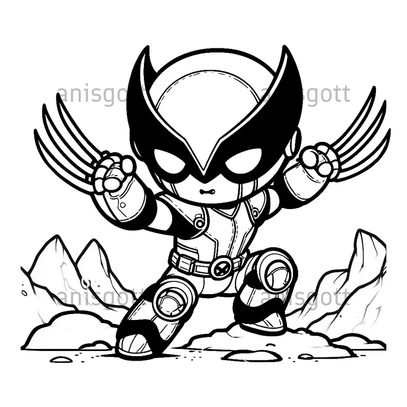 Kawaii Superhero Coloring Pages