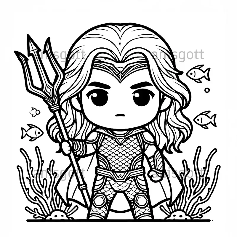 Kawaii Superhero Coloring Pages