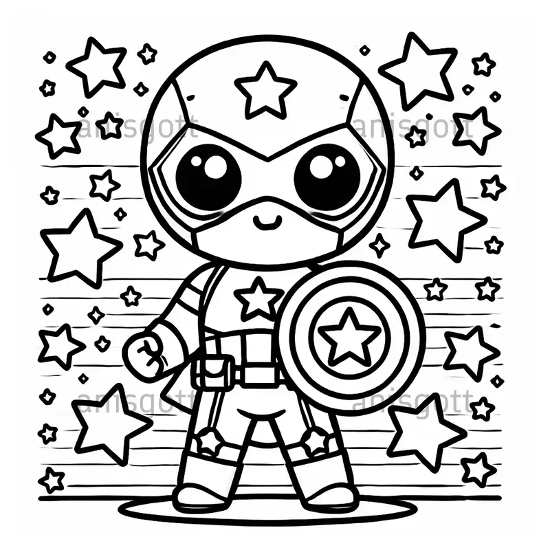Kawaii Superhero Coloring Pages