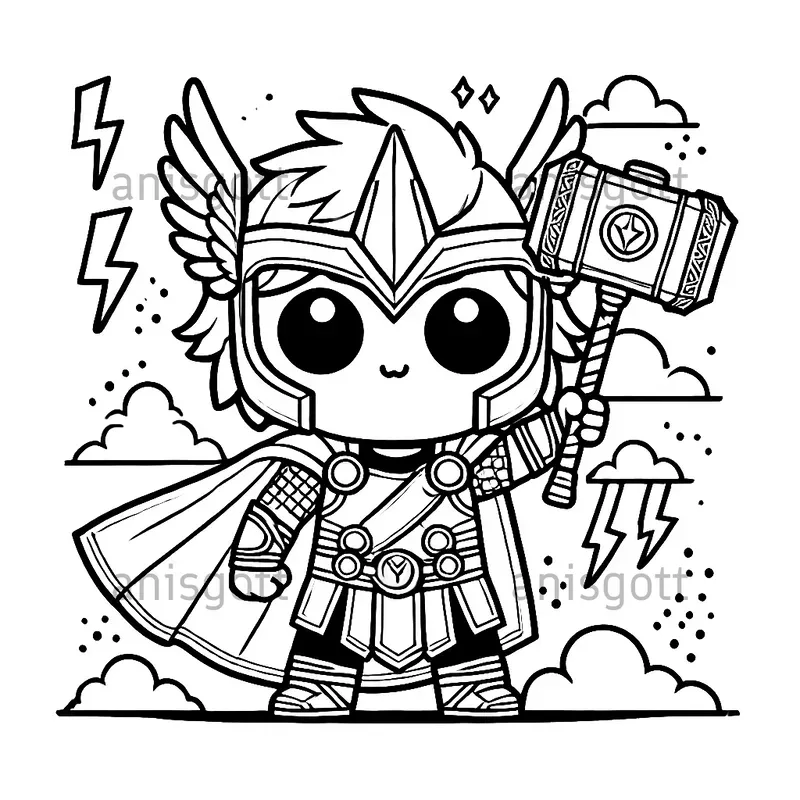 Kawaii Superhero Coloring Pages