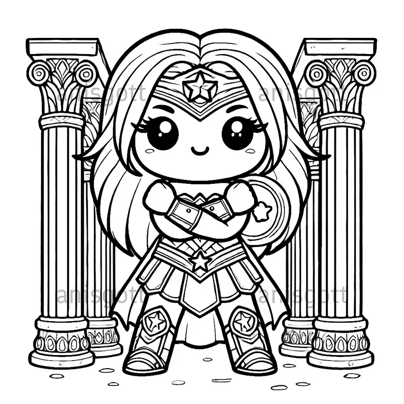 Kawaii Superhero Coloring Pages
