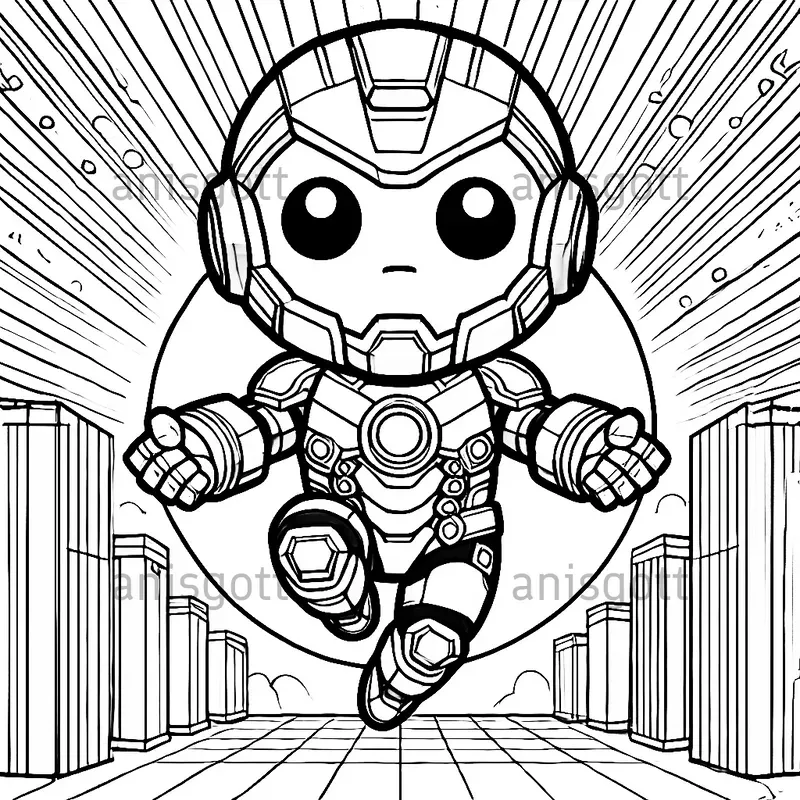 Kawaii Superhero Coloring Pages