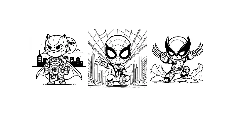 Kawaii Superhero Coloring Pages generated by undefined