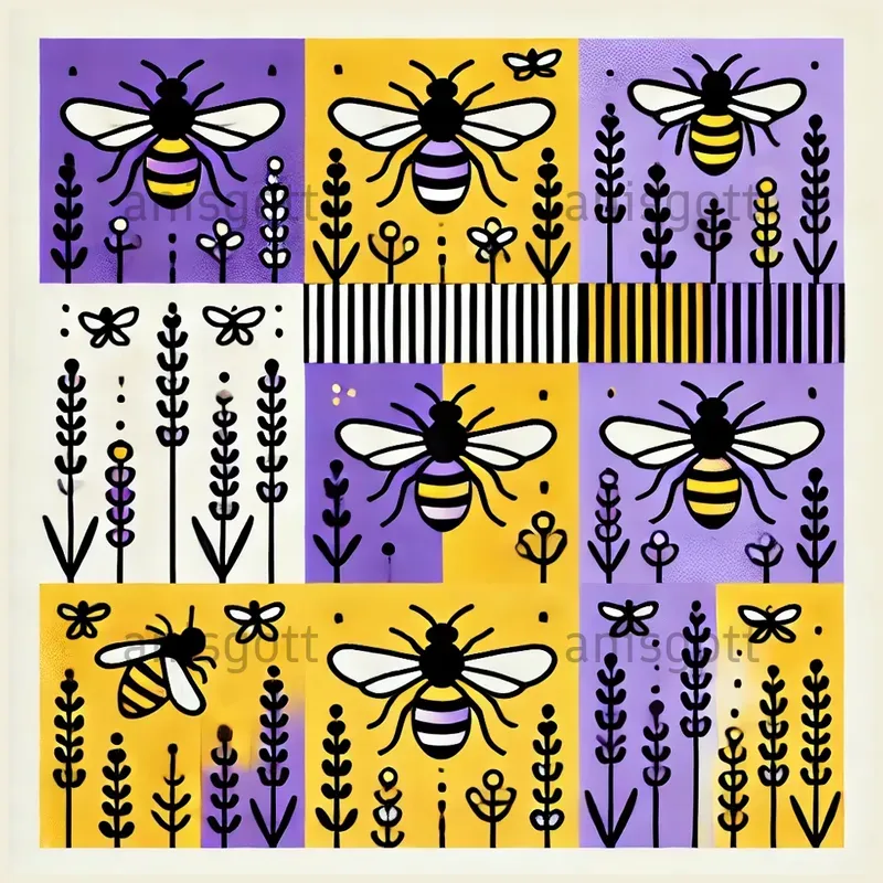 Vibrant Patchwork Line Art Designs