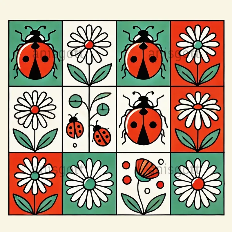 Vibrant Patchwork Line Art Designs