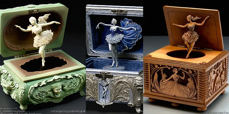 Vintage Dancer Music Box Designs generated by undefined