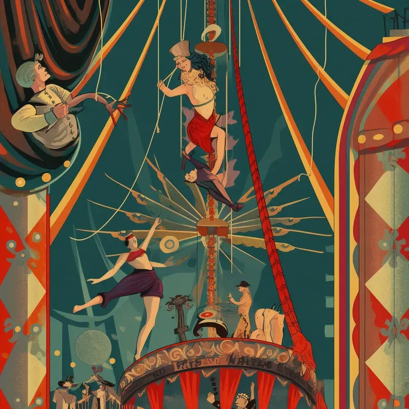 Whimsical Vintage Circus Scenes