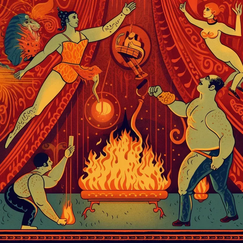 Whimsical Vintage Circus Scenes