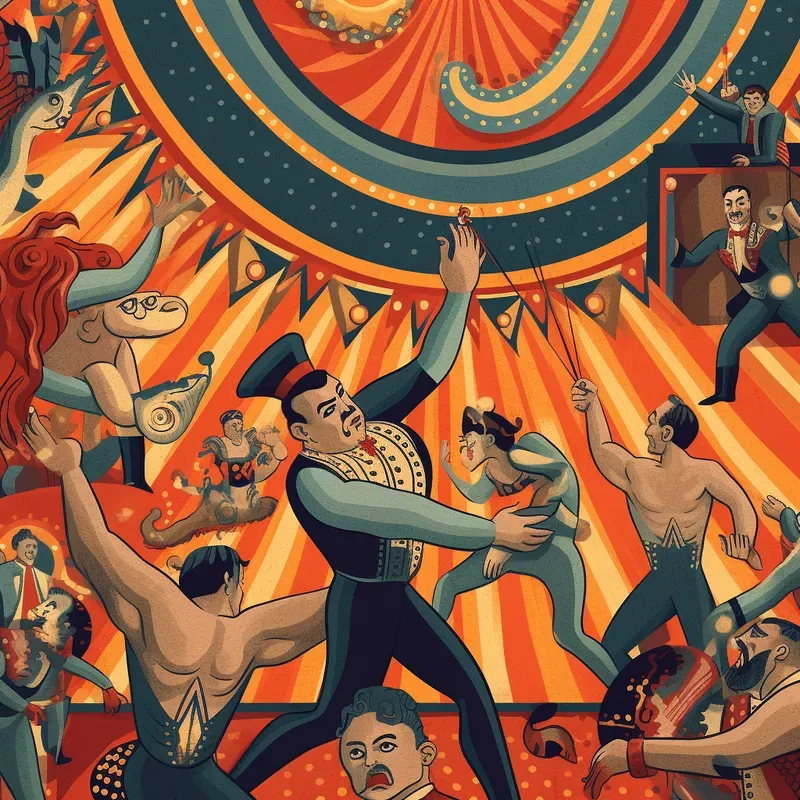 Whimsical Vintage Circus Scenes