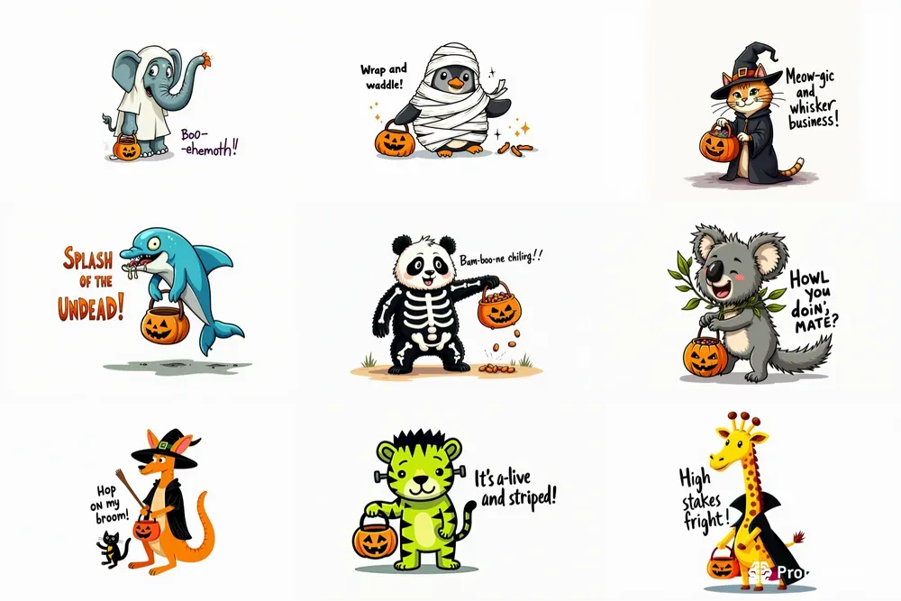Animal Cartoon Illustrations With Quotes