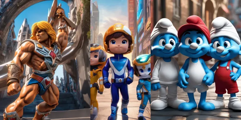 3D Cartoonish 1980s Characters generated by undefined