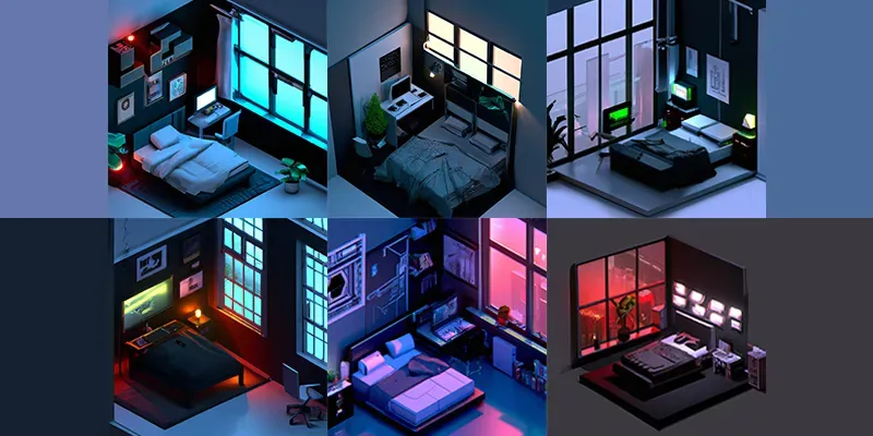 Gaming Bedroom Render generated by undefined