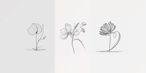 Floral Drawings generated by midjourney