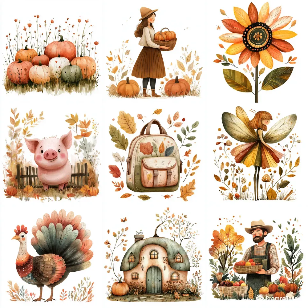 New Autumn Thanksgiving Watercolors