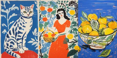 Painterly Retro Illustrations Minimalists generated by midjourney