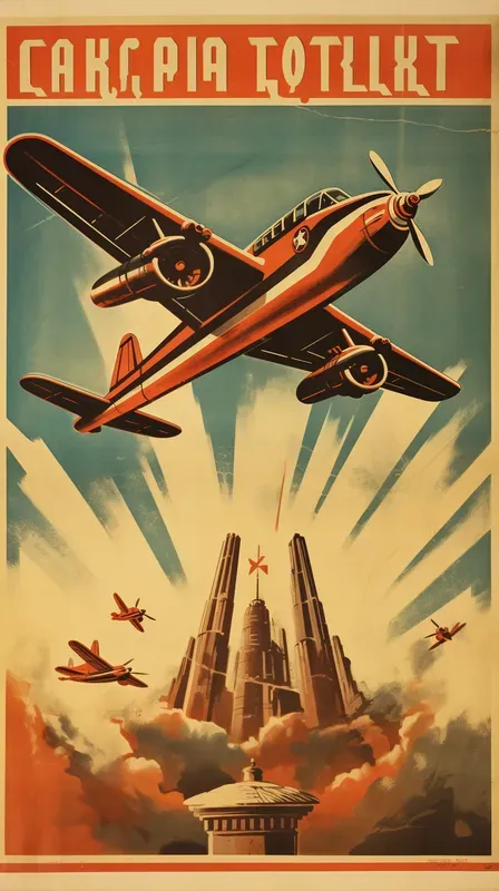 Retro Soviet Propaganda Poster Art 40s