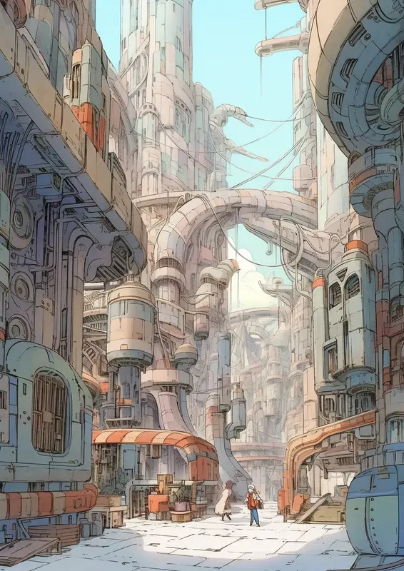 Surreal Scifi Anime Comic Stills