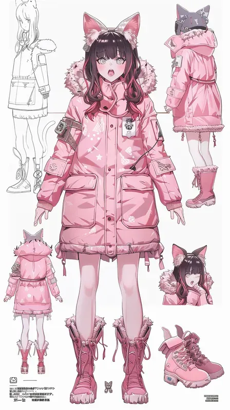 Vtuber Character Model Concept Sheets