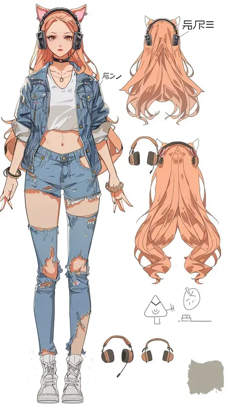 Vtuber Character Model Concept Sheets