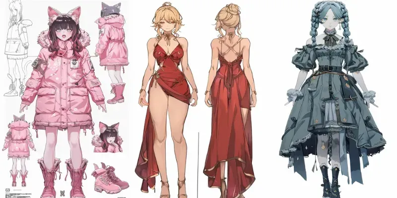 Vtuber Character Model Concept Sheets generated by undefined